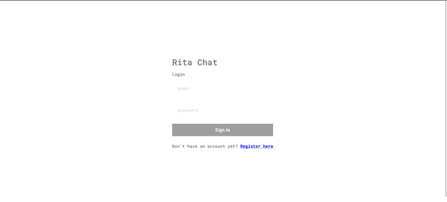 image of login page in React Chat App